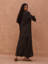 Maya Linen Dress with Jacket - Charcoal