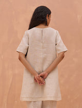 Celia Linen Tunic Top - Off-White