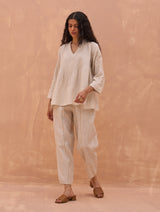 Camille Hand-Embroidered Co-ord Set - Off White