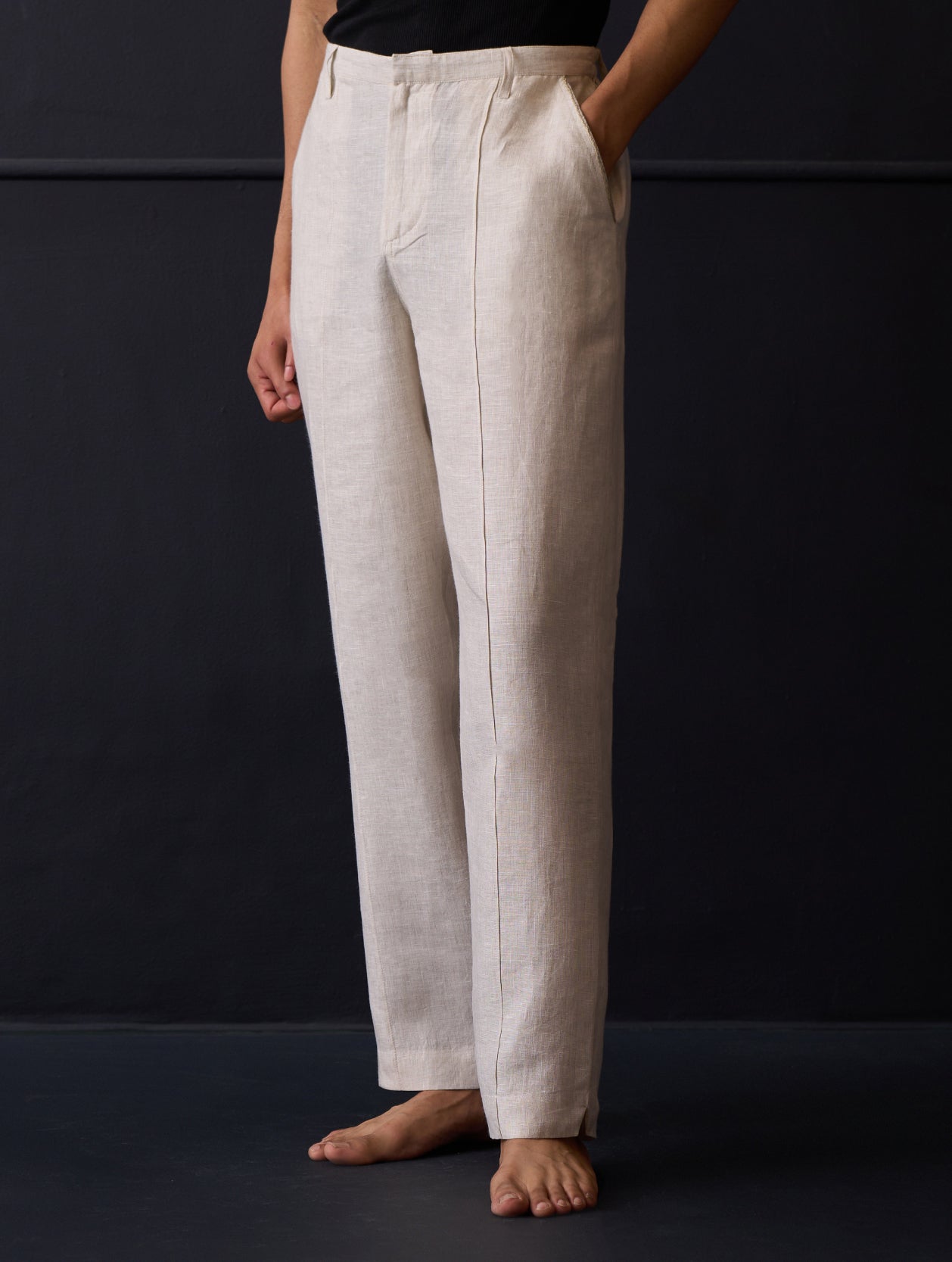 Kona Classic Linen Pant - Off White – Manan