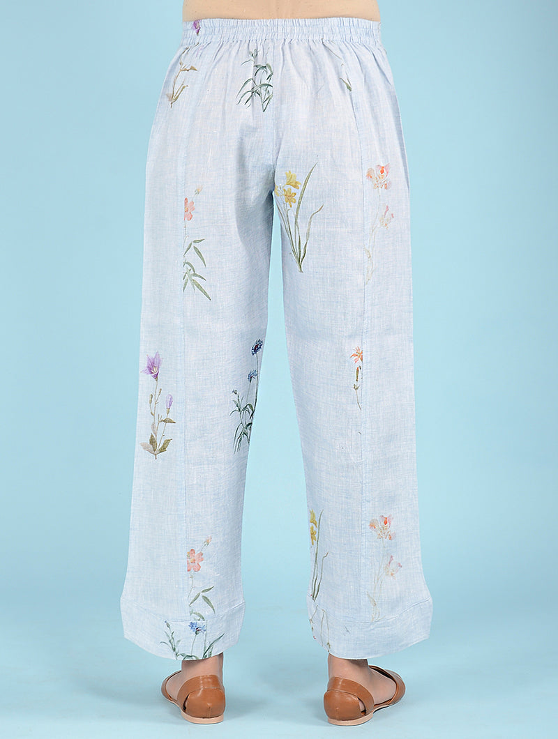 Caron Botanical Printed Linen Pants