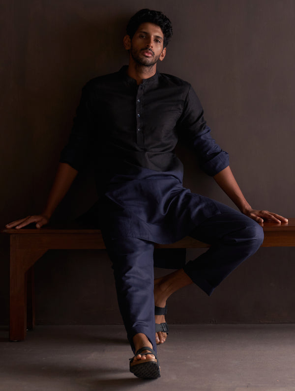 Kash Ombre Kurta Set - Midnight