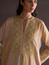 Saori Hand-Embroidered Kurta - Sun