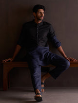 Kash Ombre Kurta Set - Midnight