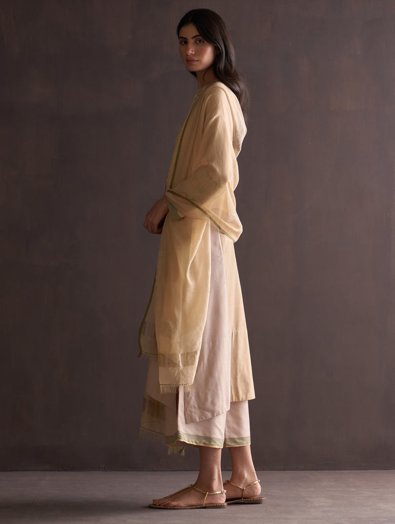 Saori Hand-Embroidered Kurta Set - Sun