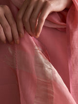 Rya Handwoven Metallic Dupatta - Coral