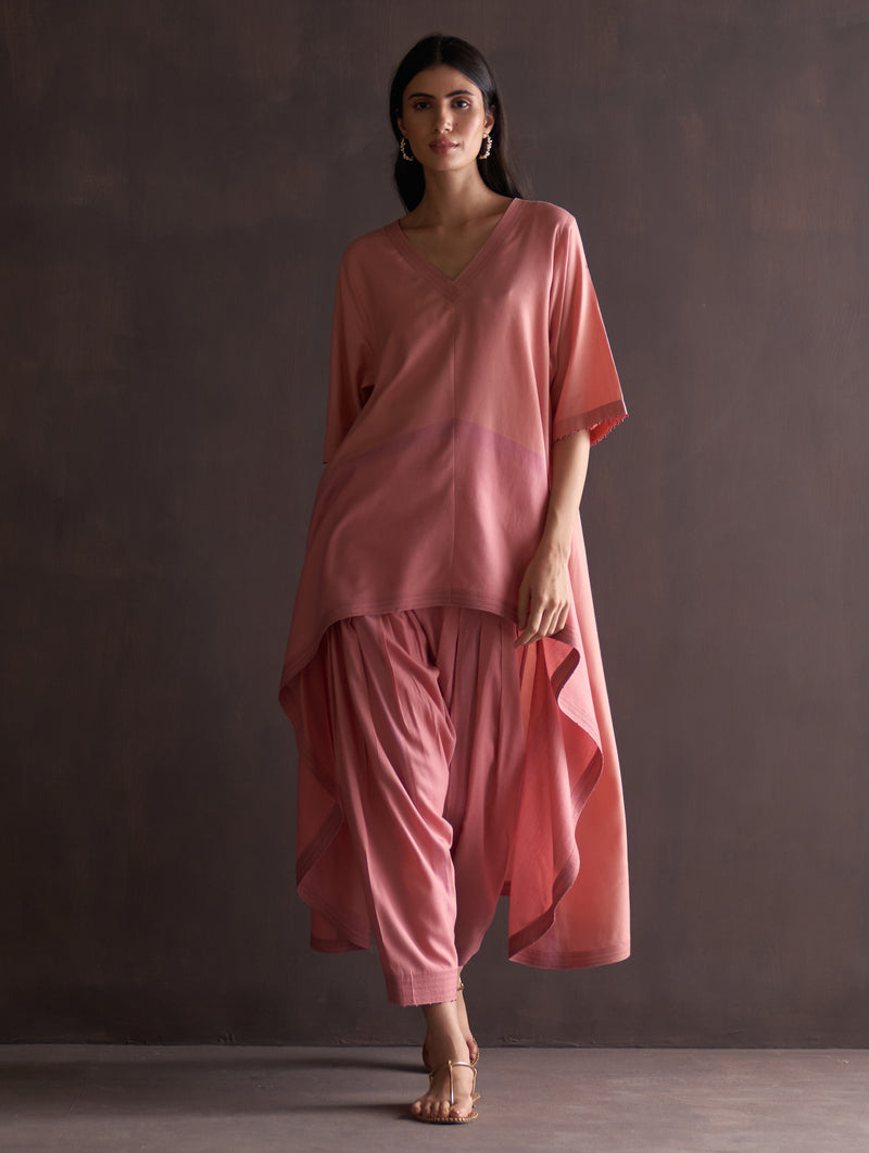 Sora Asymmetrical Co-ord Set - Coral