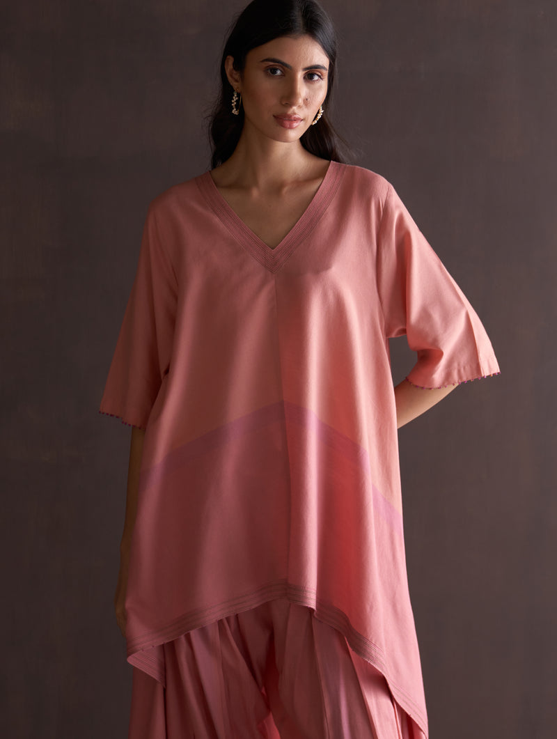 Sora Asymmetrical Co-ord Set - Coral