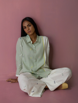 Umami Jamdani Linen Culottes - Ivory