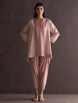 Zumi Hand-Embroidered Kurta - Blush