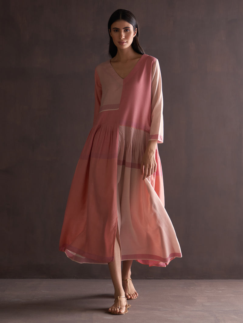 Nesa Pleated Dress - Blush