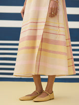 Ava Check Linen Wrap Dress
- Sand