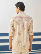 Ovi Watercolour Floral Shirt - Sand