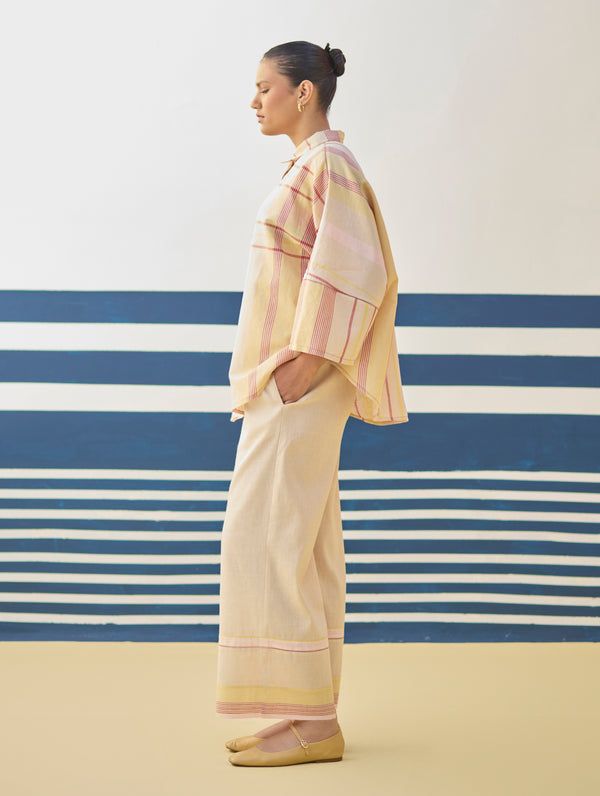 Cara Check Linen Co-ord Set - Sand