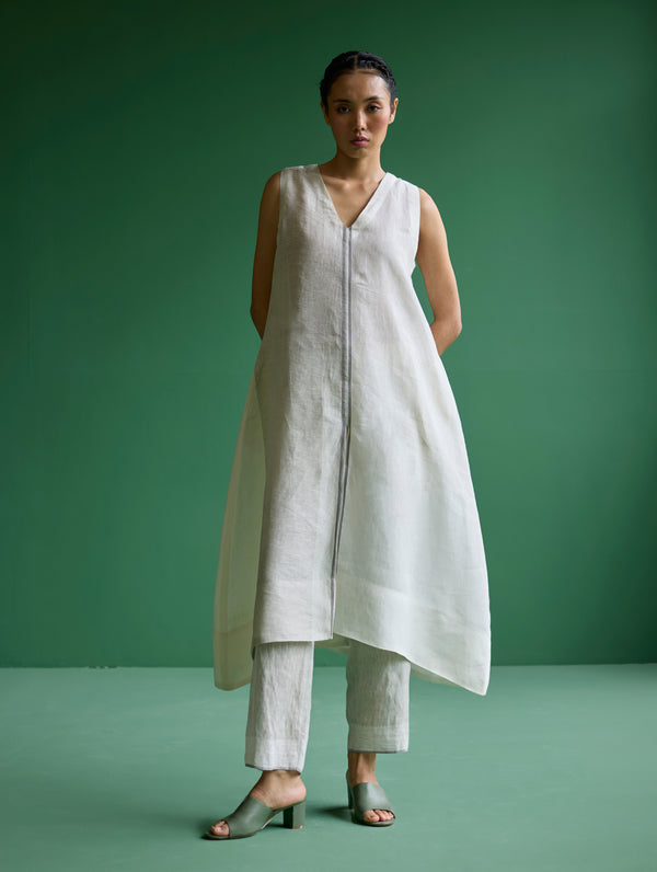 Ayana Metallic Linen Co-ord Set - Ivory