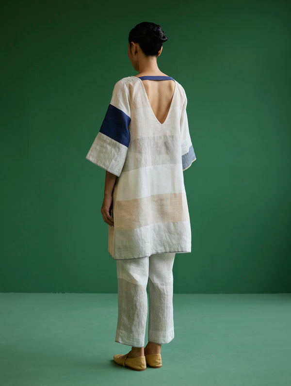 Lina Color-Blocked Co-ord Set - Ivory