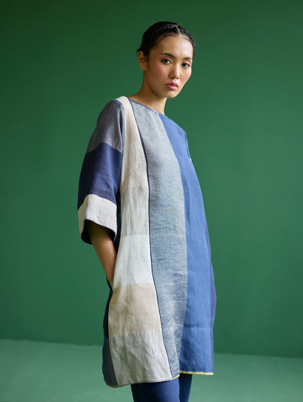 Lina Color-Blocked Co-ord Set - Navy