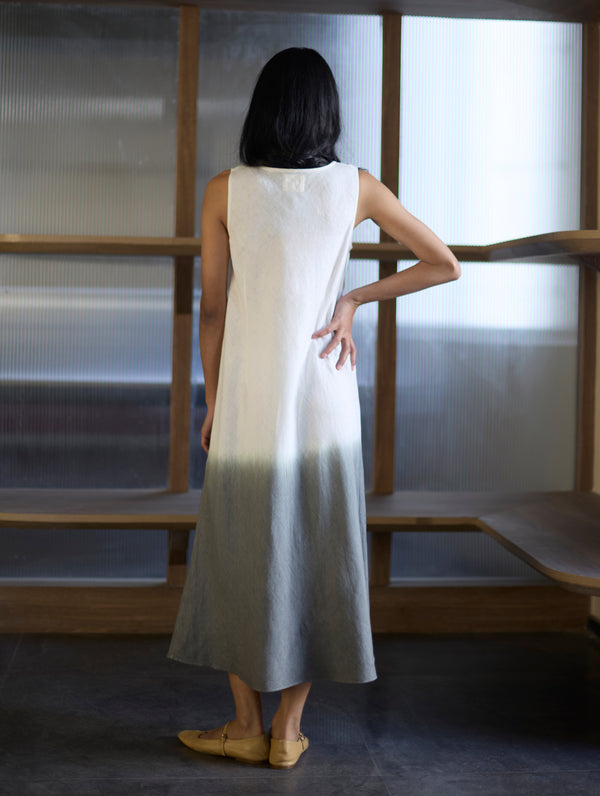 Iro Ombre Hand-Dyed Linen Dress - Grey