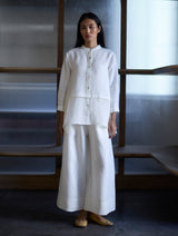 Anaya Linen  A-Line Shirt - Ivory