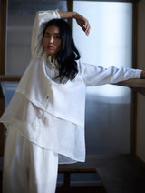 Anaya Linen  A-Line Shirt - Ivory