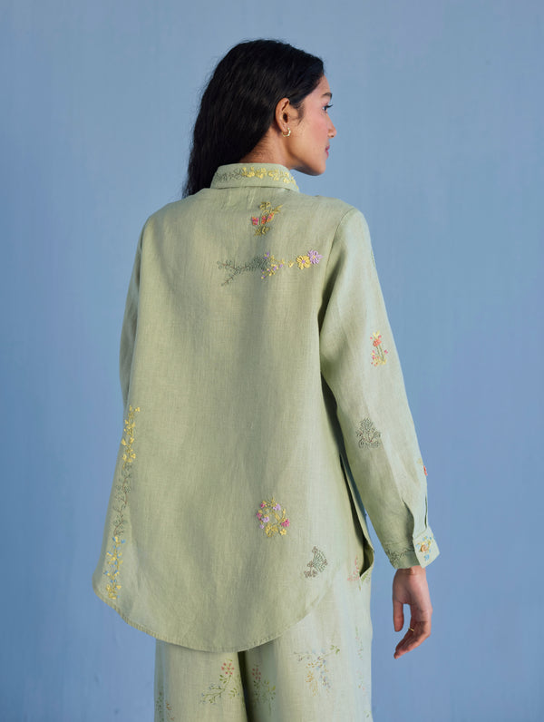 Alila Hand-Embroidered Co-ord Set -  Mint
