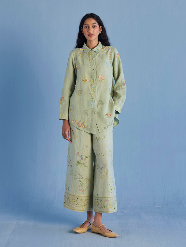 Alila Hand-Embroidered Co-ord Set -  Mint
