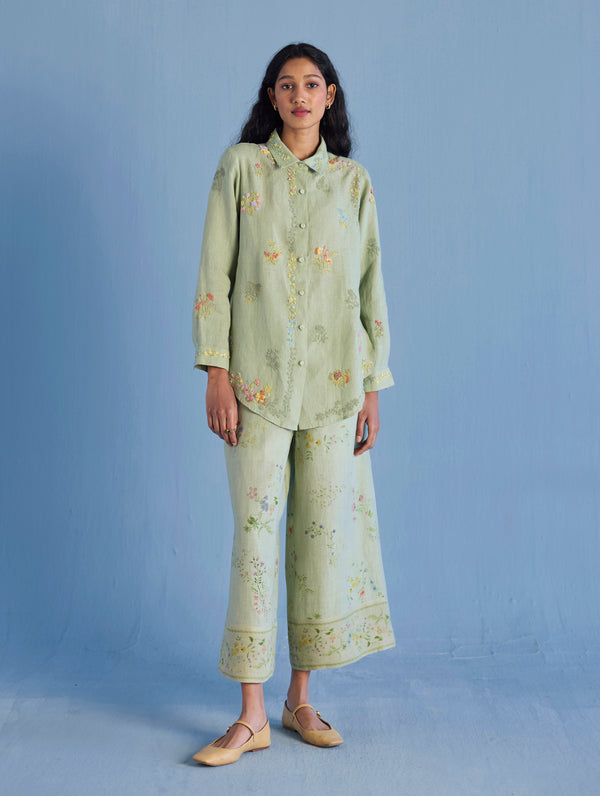 Alila Hand-Embroidered Co-ord Set -  Mint