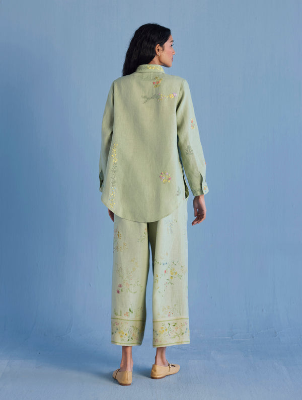 Alila Hand-Embroidered Co-ord Set -  Mint