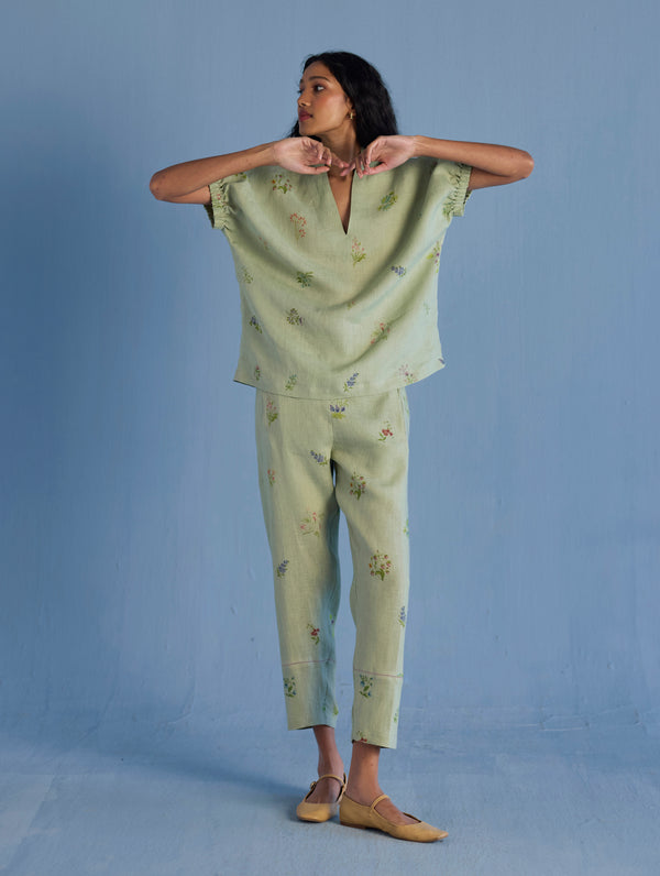 Mihen Elasticated Sleeve Co-ord Set - Mint