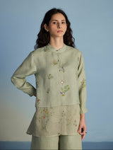 Leina A- Line Linen Co-ord Set - Mint
