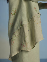 Leina A- Line Linen Co-ord Set - Mint