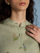 Leina A- Line Linen Co-ord Set - Mint