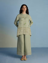 Leina A- Line Linen Co-ord Set - Mint