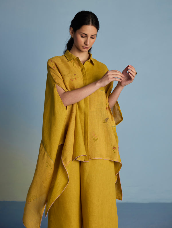 Osho Patchwork Kaftan Co-ord Set - Ochre
