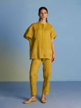 Nama Floral Linen Pant - Ochre