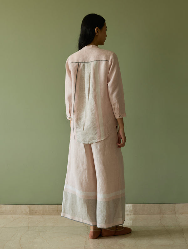 Della Border Linen Culottes - Blush