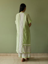 Pira Stripe Linen Tunic Kaftan Set - Meadow