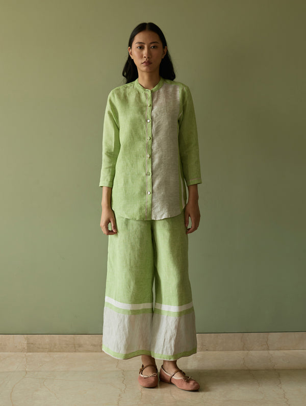 Aline Border Linen Co-ord Set - Meadow