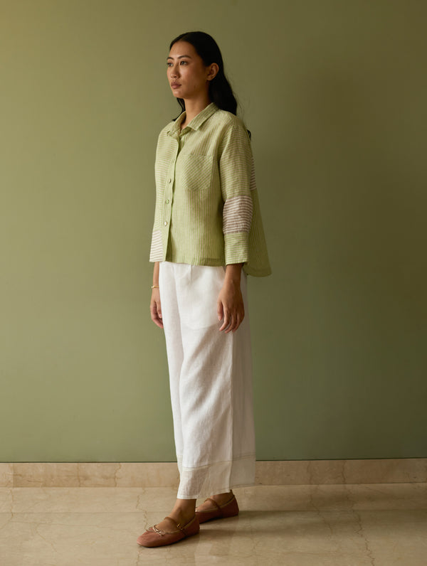 Tia Stripe Linen Co-ord Set - Meadow