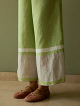 Vira Hand-Emboidered Linen Kurta Set - Meadow