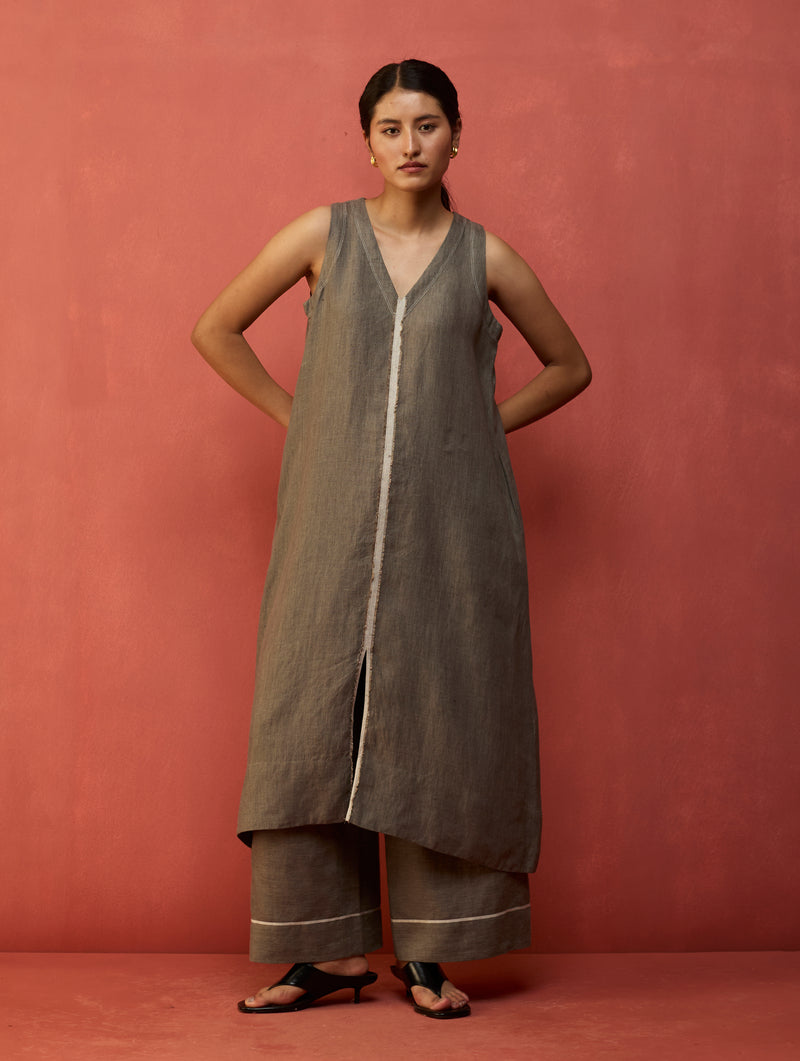 Rohe Sleeveless Linen Tunic - Grey