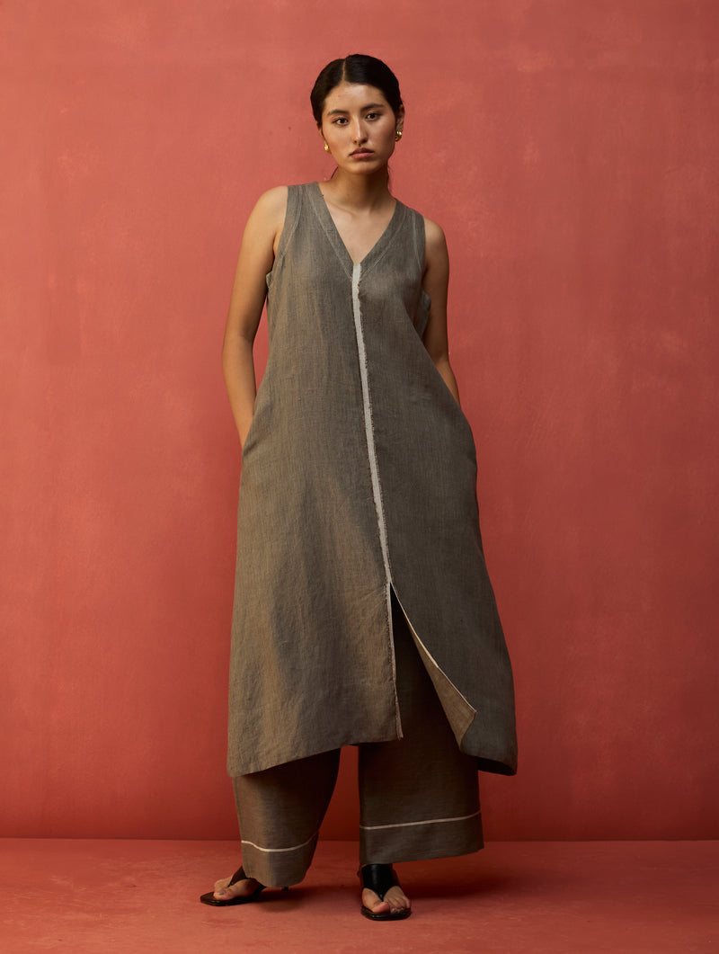 Rohe Sleeveless Linen Tunic - Grey