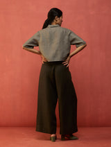 Kiera Cuban Collar Linen Shirt - Grey