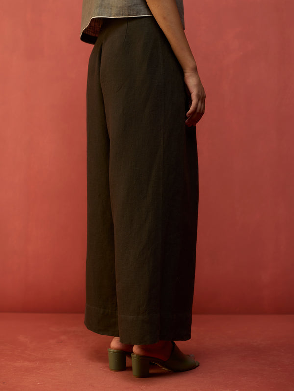 Kiera Cuban Collar Linen Co-ord Set - Grey