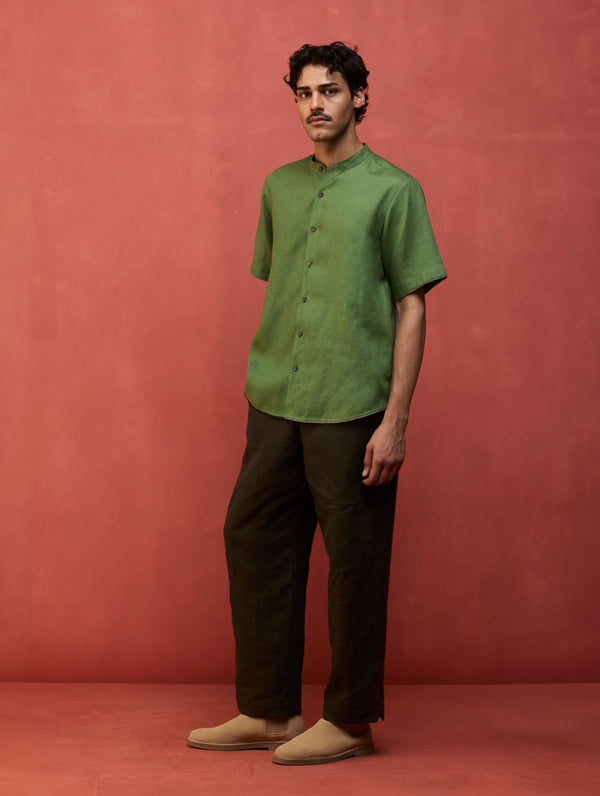Shuko Linen Shirt - Fern Green