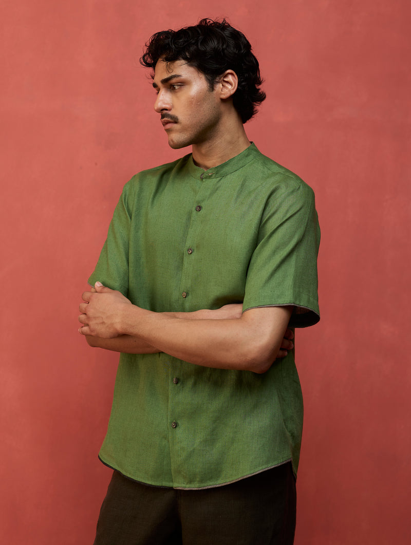 Shuko Linen Shirt - Fern Green