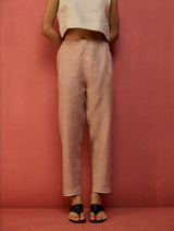 Semma Stripe Linen Kurta Set - Dusty Rose