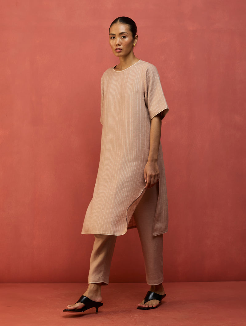 Wera Tapered Linen Pants - Dusty Rose