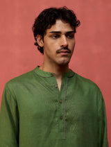 Jiro Timeless Linen Kurta - Fern Green