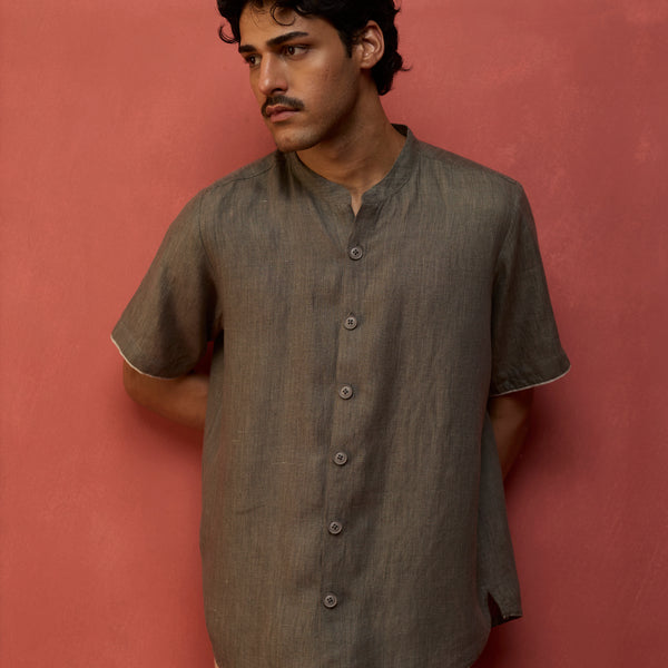 Shuko Linen Shirt - Grey – Manan